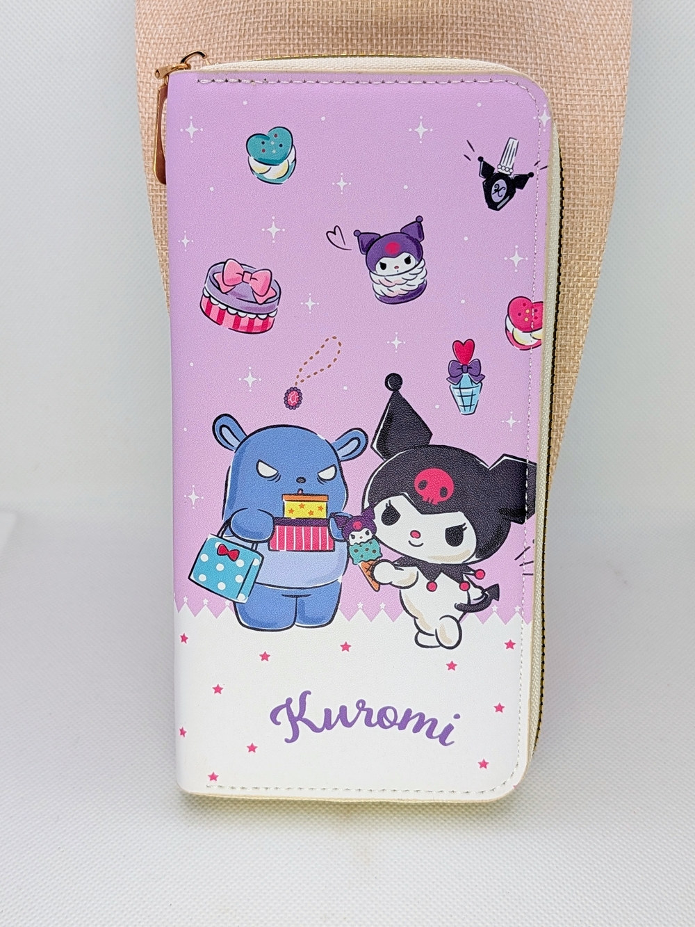 Sanrio Kuromi Purple and White Zip-Around Long Wallet